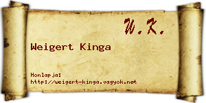 Weigert Kinga névjegykártya
